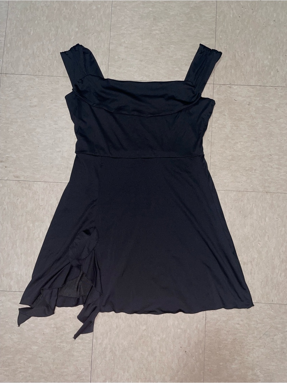 Black Square Neck Mini Dress